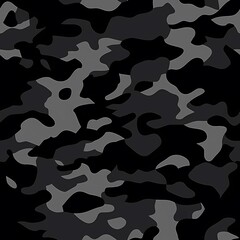 Simple Camouflage seamless pattern in Black. Military camouflage. illustration formats 4096 x 4096