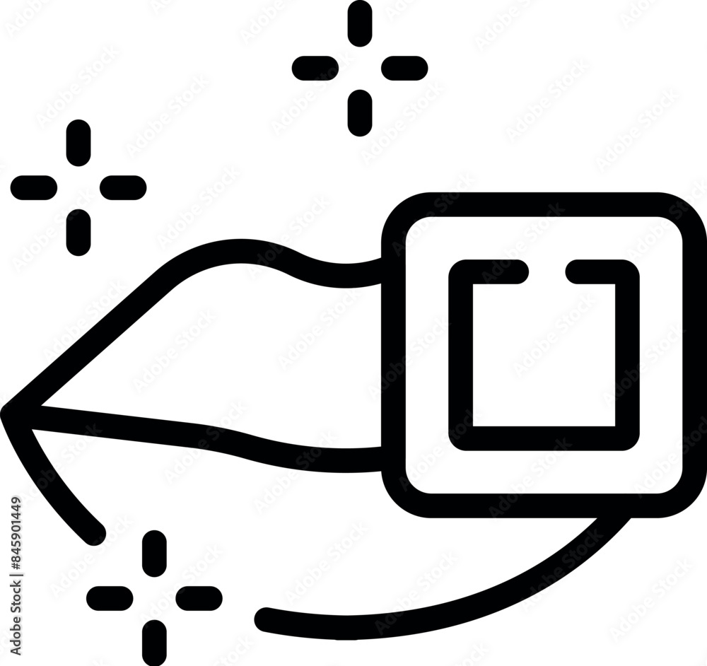 Poster simple line art icon of lips showing the proper technique for applying lipstick