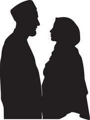 muslim couple silhouette
