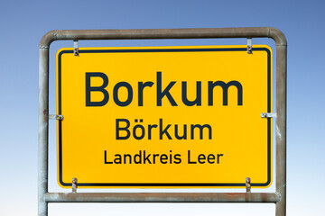 Borkum, Börkum, Landkreis Leer, Ortstafel,