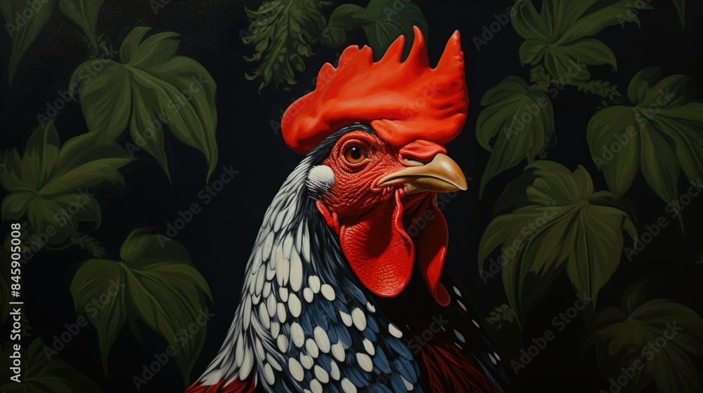 Poster a red rooster