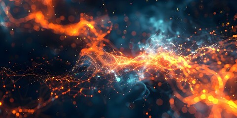 Abstract Digital Background Perfect for Technology AI Neural Networks and Science Themes. Concept Digital Art, Technology, AI, Neural Networks, Science