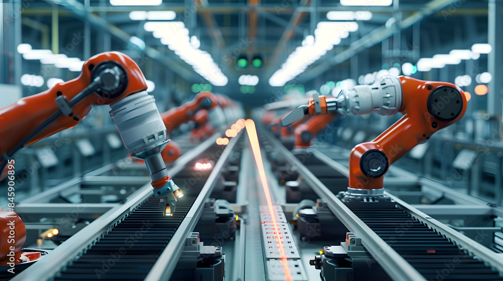 Canvas Prints the robotic assembly line