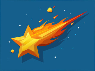 Naklejka premium Flaming star shooting across the sky