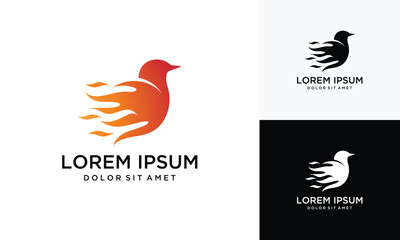 Fototapeta premium fire bird logo design inspiration