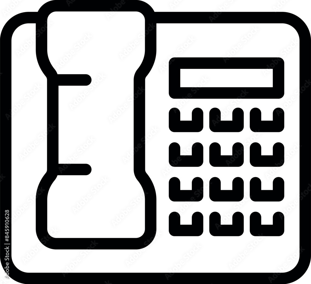 Aufkleber simple office phone with buttons for dialing numbers, representing communication in the workplace