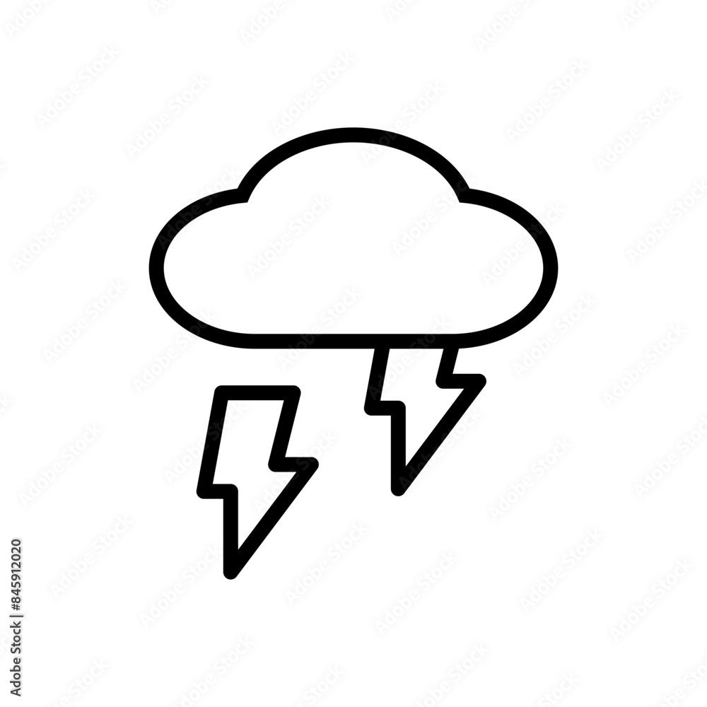 Poster thunder lightning icon ideal for weather and energy themes