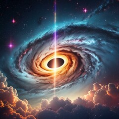 A Black Hole in Space with a Bright Light