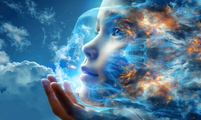 Man holding his inner child trauma healing and IFS therapy concept