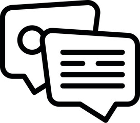 Two overlapping speech bubbles representing online chatting with user profile picture