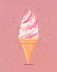 Ice cream cone illustrations for children