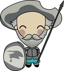 Ilustraci&oacute;n vectorial de Don Quijote de la Mancha