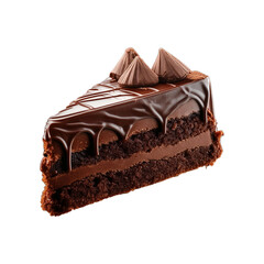 Chocolate cake isolated on transparent background