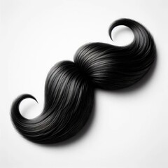 Black moustache isolated on a white background