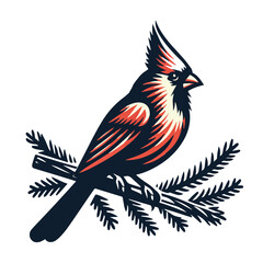 Cardinal bird vector art illustration