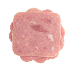 ham slices isolated on white