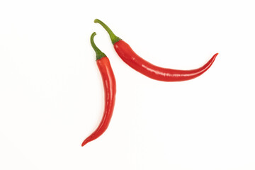 Red hot chili peppers isolated on a white background