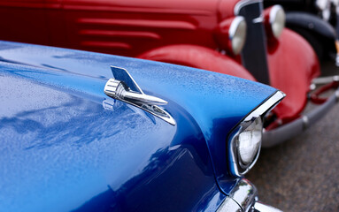 front fender detail on a classic vintage auto