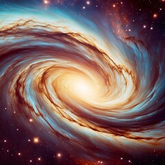 A Spiral Galaxy with a Bright Blue Center.