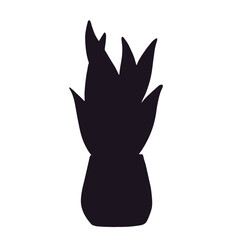 Silhouette of a houseplant in a flower pot, vase.Vector graphics.