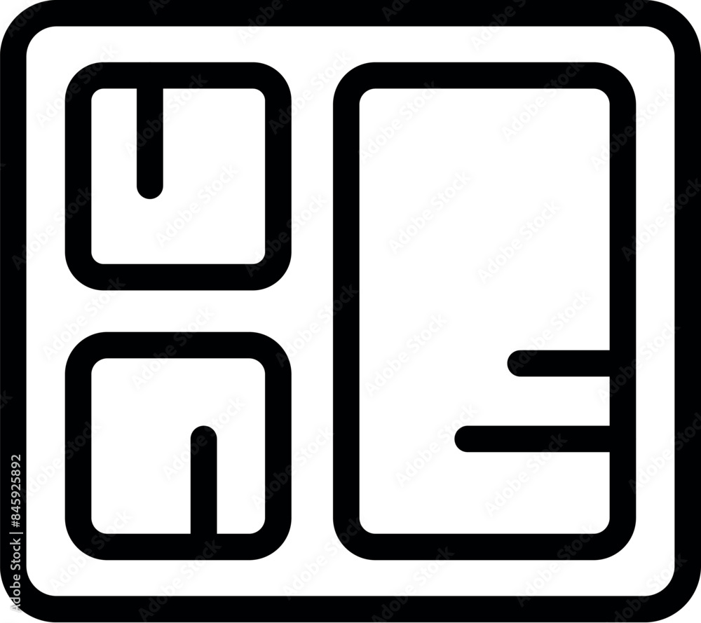 Aufkleber simple line art of a smartphone with a blank screen, ideal for technology and communication concepts