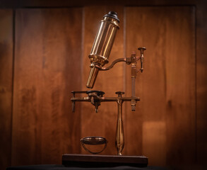 the old and vintage microscope
