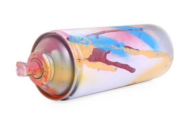 One can of bright spray paint isolated on white