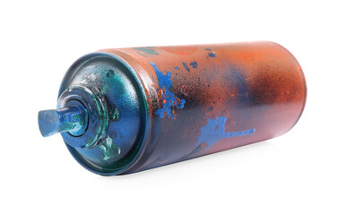 One can of bright spray paint isolated on white
