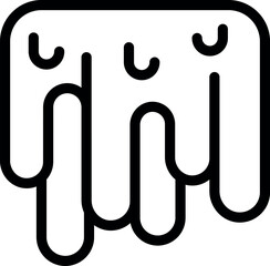 Black outline of slime dripping down a surface with three pairs of eyes looking up