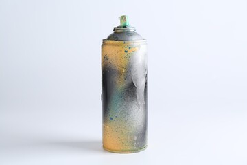 One spray paint can on white background
