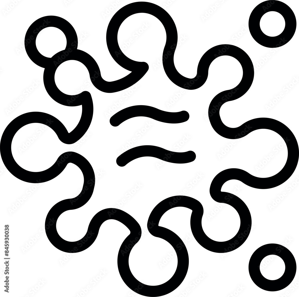 Poster abstract wavy shape connecting dots with lines creating a modern logo