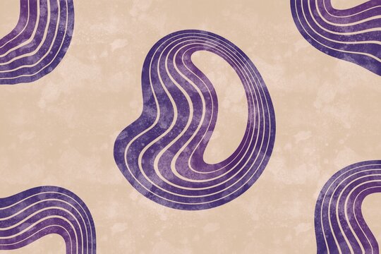 Purple wavy lines abstract illustration on textured background