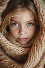 A young baby wrapped snugly in a blanket