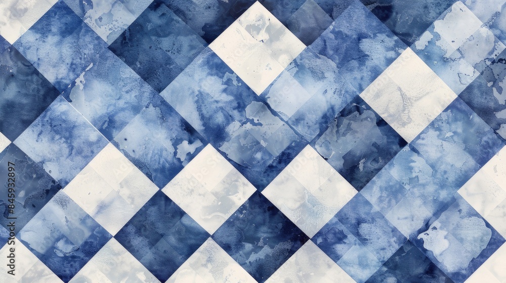 Aufkleber A blue and white checkered background with a diagonal pattern, suitable for various designs and layouts