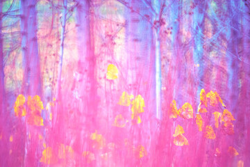 Enchanted Forest Scene with Vibrant Brushstrokes