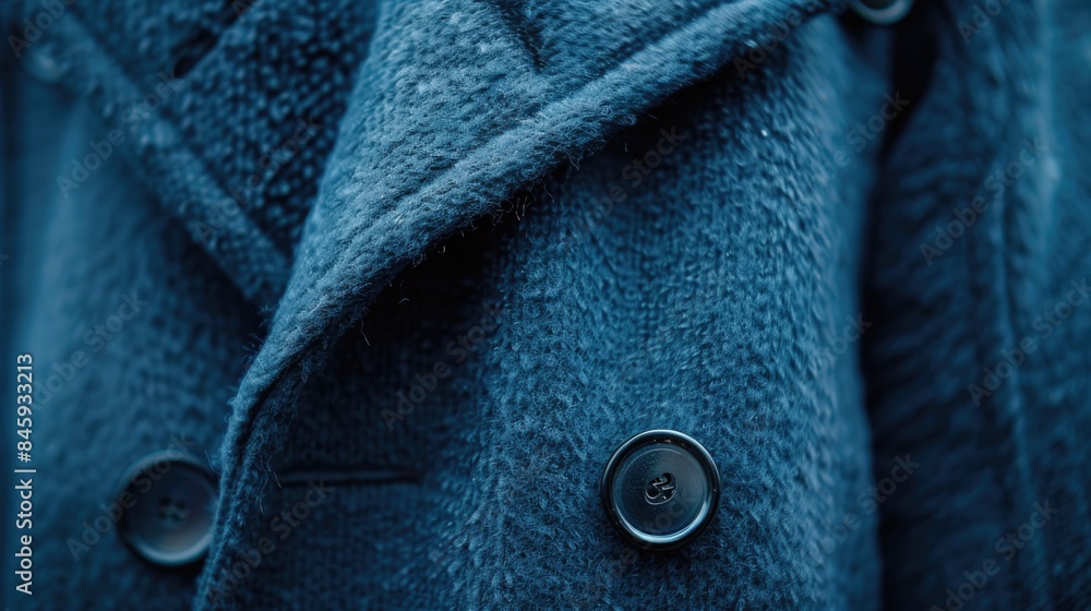 Aufkleber a close-up shot of a button on a coat with surrounding fabric details