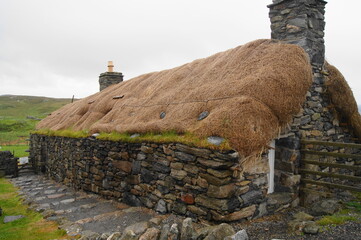 Traditional Crofting Blackhouse on the Isle of Lewis in the Outer Hebrides, Scotland, UK © Duncan