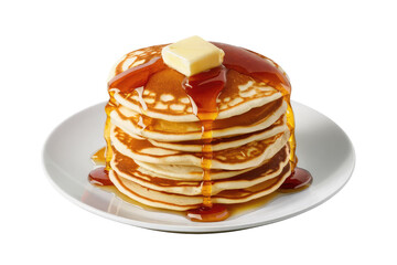 Isolated PNG Pancake Plate, GENERATIVE AI