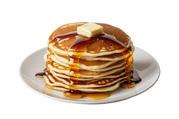Isolated PNG Pancake Plate, GENERATIVE AI
