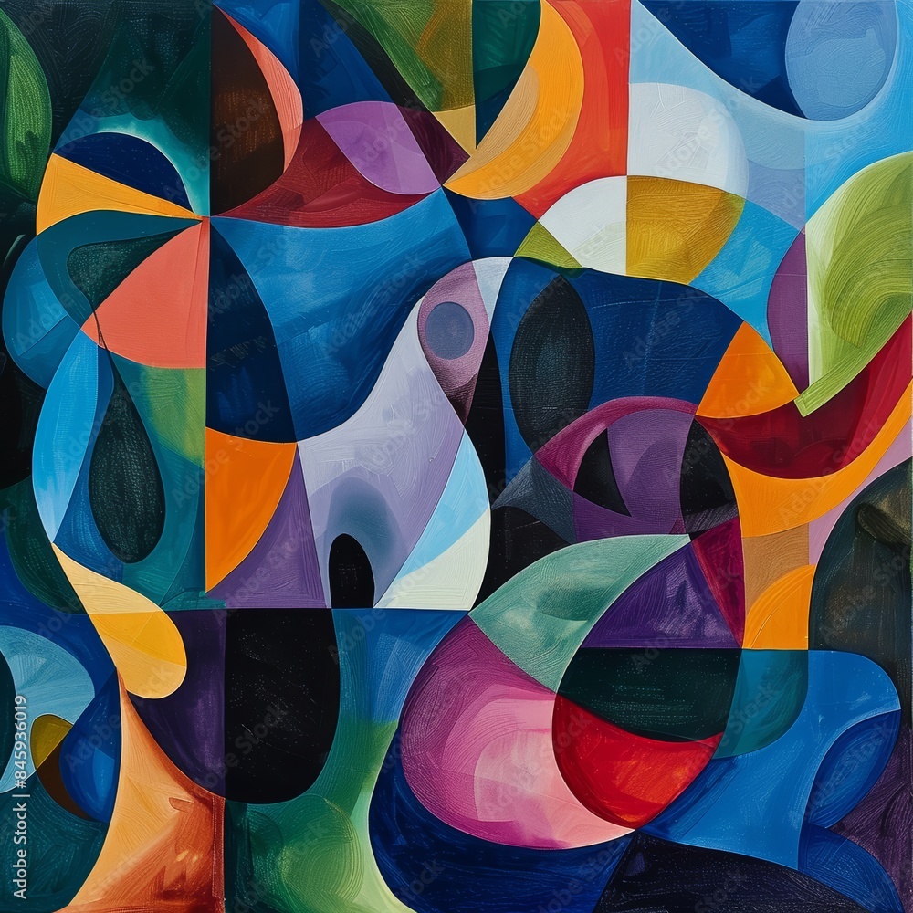 Poster vibrant abstract shapes for creative backgrounds generative ai