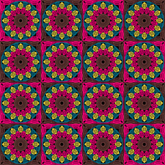 Pattern with crochet granny square wallpaper handmade decorative art design print 