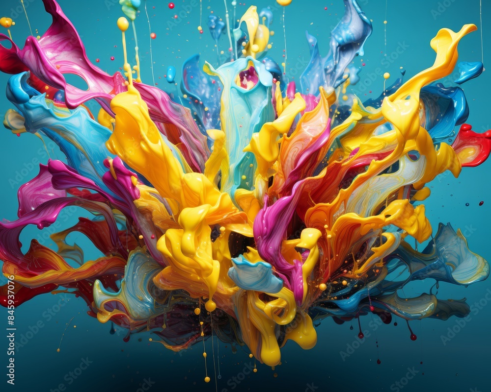 Aufkleber vibrant color splash background for creative projects generative ai