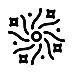 Fireworks and stars vector icon on white background.