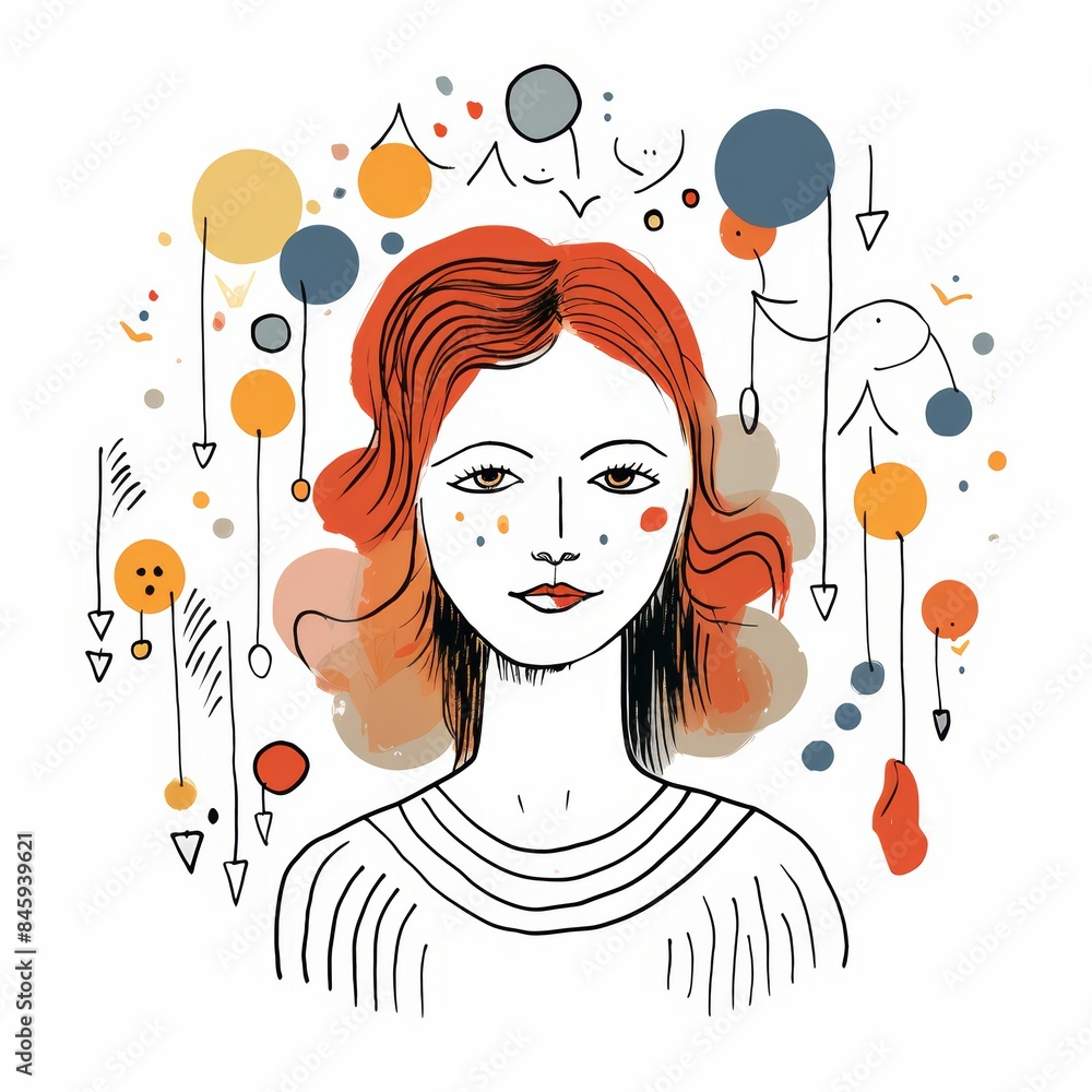 Poster building self esteem with simple line drawings generative ai