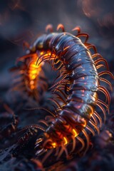 An ant's body with multiple legs is shown in this close-up photograph