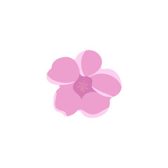 Cherry blossom vector. Simple icon of sakura on a branch vector. Sakura flower vector. Japanese national flower vector. Vector illustration.