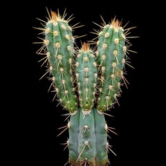 Naklejka premium Cactus on Black Background for Decor Inspiration Generative AI