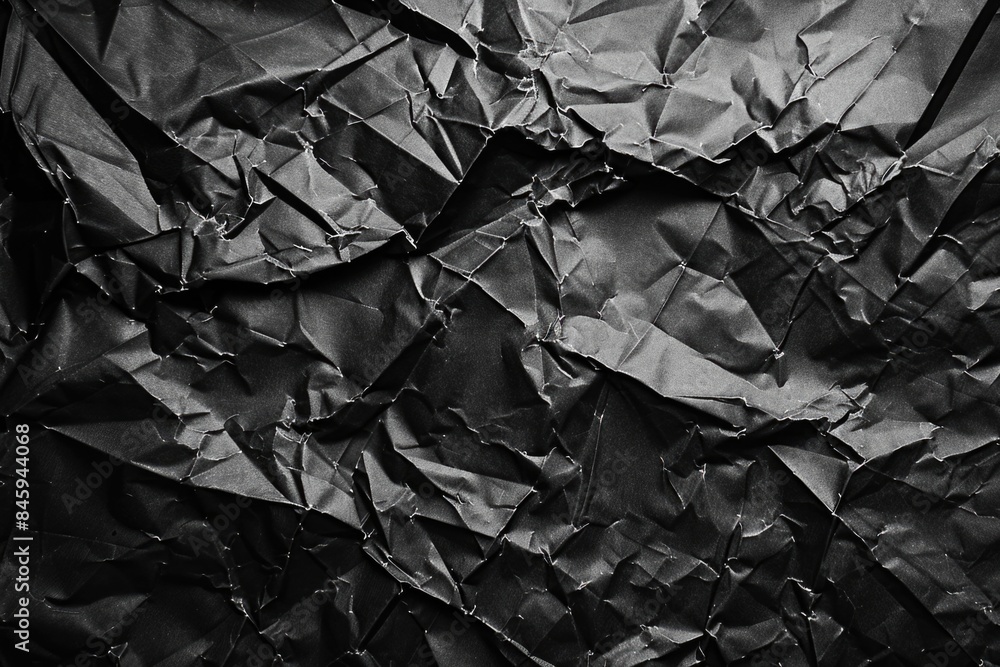 Poster A close-up of crumbled paper with creases and folds