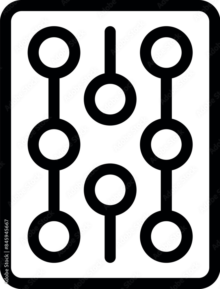 Poster line art icon of an audio mixer console, representing sound recording and production