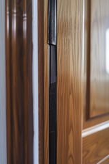 Obraz premium A detailed view of a wooden door handle with intricate details